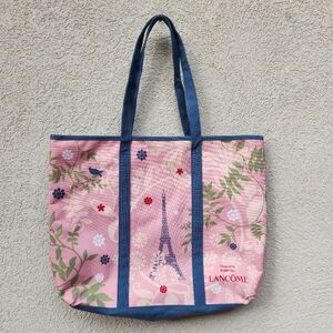 LANCOME Paris Tote Atelier Ize Floral Pink Blue Eiffel Tower